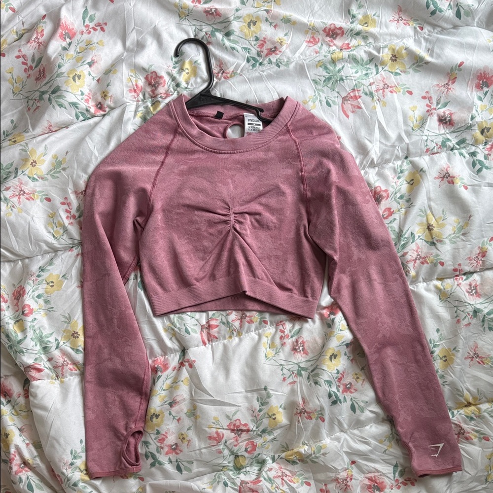 Gymshark Rose Pink Cropped Twist-Front Pullover